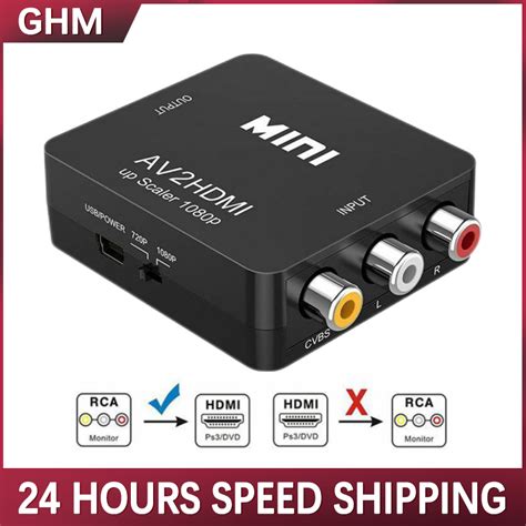 RCA AV to HDMI Converter High Quality HD 1080P AV2HDMI .